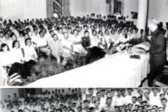 Le Président Hô Chi Minh avec les reporters au IIIe Congrès de l’Association des journalistes du Vietnam en 1962. Photo : MPV