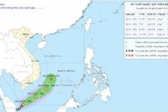 Trajectoire de la dépression tropicale. Photo: NCHMF