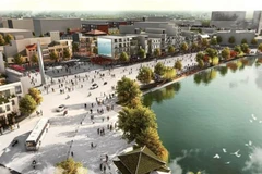 Image d’artiste du projet de rénovation de la place Dông Kinh Nghia Thuc.