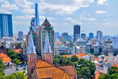 La cathédrale Notre-Dame de Saïgon, à Hô Chi Minh-Ville. Photo : traveloffpat