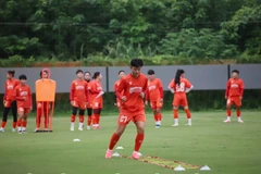 Une séance d'entraînement de l’équipe nationale féminine de football. Photo: VFF