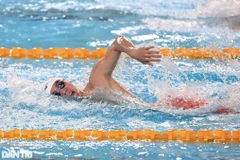 Le nageur vietnamien Nguyên Huy Hoàng a remporté le 1 500 m nage libre masculin lors des 11es Championnats d’Asie de natation avec un temps de 15 min 15 s 01. Photo : dantri.com.vn