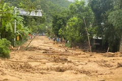 Les eaux de crue se sont déversées dans le village de Na Nghiu, commune de Son Diên, province de Thanh Hoa. Photo : soha.vn