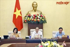 Le président de l’Assemblée nationale, Trân Thanh Mân (centre). Photo : VNA