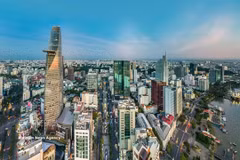 Vue de la ligne d'horizon de Hô Chi Minh-Ville. Photo : VNA