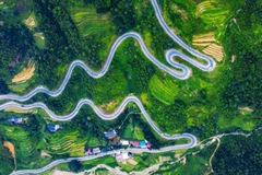 Vue aérienne du col Ma Pi Lèng à Hà Giang, dans le Nord. Photo: ST