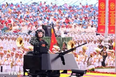 Unité de véhicules de combat antiterroristes de la Police spéciale. Photo : VNA