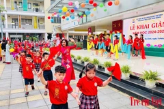 Cérémonie de rentrée scolaire 2024-2025 à l’École primaire Kim Dông, à Hanoi. Photo : treemvietnam.net.vn