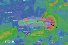 Trajectoire de la tempête Ragasa vue par le système de surveillance des catastrophes naturelles du Vietnam.