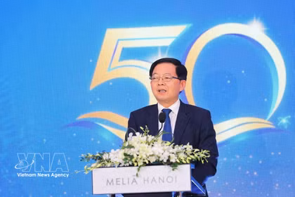 Le vice-Premier ministre Ho Quoc Dung s'exprime lors de l'événement. Photo: VNA