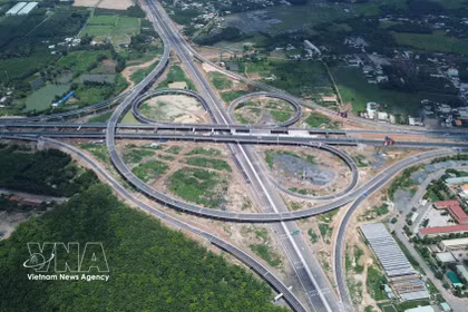 L'intersection Long Thanh relie l'autoroute Bien Hoa - Vung Tau et l'autoroute Ho Chi Minh Ville - Long Thanh - Dau Giay. Photo : VNA