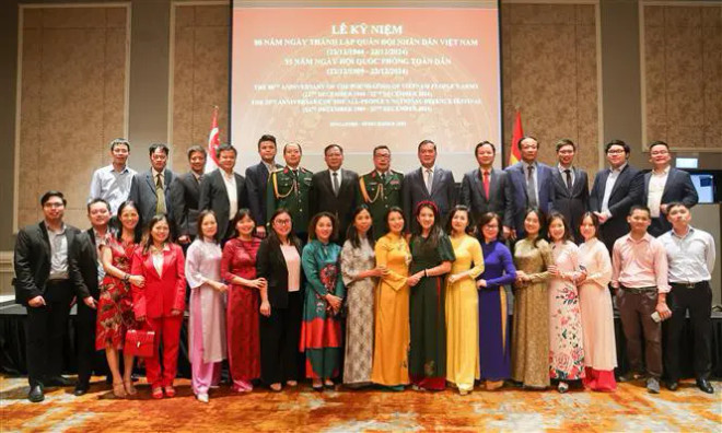 La cérémonie de célébration à Singapour. Photo: VNA singapore.jpg