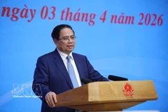 Le Premier ministre Pham Minh Chinh, président du Comité de pilotage national sur l'intégration internationale, s'exprime lors d’une réunion du comité tenue le 3 avril à Hanoï. Photo: VNA
