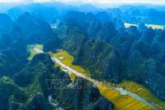 Tam Coc - Bich Dong (trois grottes-grotte vertéreraude) est une destination touristique prisée à Ninh Binh. Photo: VNA