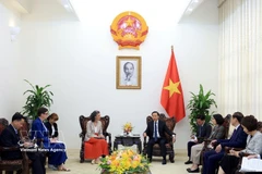 Le vice-Premier ministre Tran Hong Ha reçoit Ramla Khalidi, représentante résidente du Programme des Nations unies pour le développement (PNUD), et Angela Pratt, représentante de l’Organisation mondiale de la santé (OMS) au Vietnam. Photo: VNA