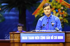 Bui Quang Huy est réélu au poste de premier secrétaire de l'Union de la jeunesse communiste Hô Chi Minh pour le mandat 2026-2031. Photo: VNA