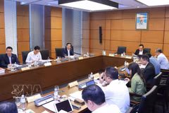 La délégation de députés de l'Assemblée nationale de Hô Chi Minh-Ville tient une discussion de groupe. Photo : VNA