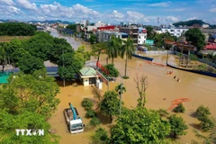 La zone centrale de la province de Thai Nguyen est fortement inondée. Photo : VNA