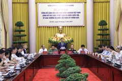 Le chef adjoint du Bureau présidentiel, Pham Thanh Ha, s'exprime à la conférence de presse. Photo: VNA