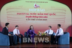 Les délégués à la conférence de presse, le 18 juin à la ville de Phu Quôc. Photo: VNA