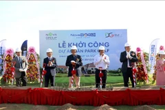 Cérémonie de mise en chantier de logements dans le cadre de la « Campagne Quang Trung » à la commune de Tra Tan. Photo : Journal de Da Nang