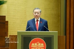 Le secrétaire général et président To Lam prend son allocution d’investiture. Photo: VNA
