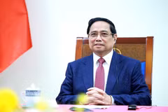 Le Premier ministre Pham Minh Chinh à l'entretien téléphonique. Photo: VNA
