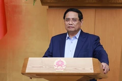 Le Premier ministre Pham Minh Chinh s'exprime lors de la réunion. Photo: VNA
