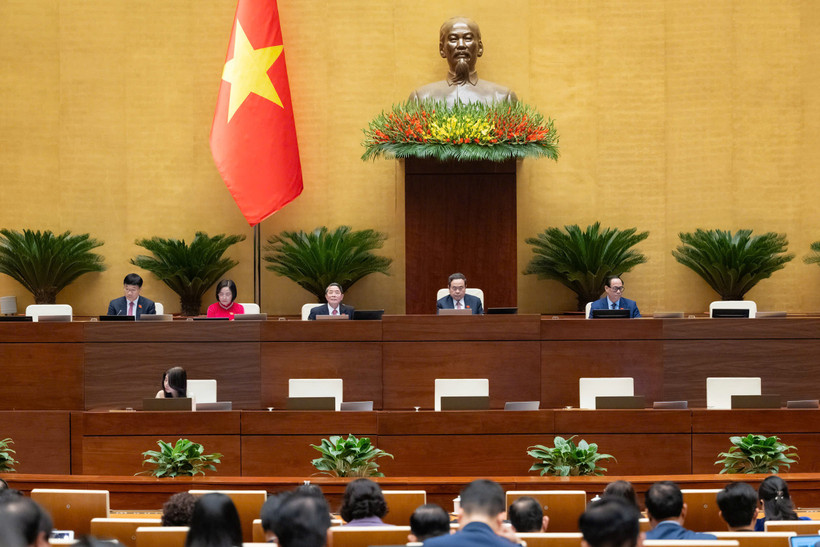 Lors d'une session de l'AN. Photo . VNA