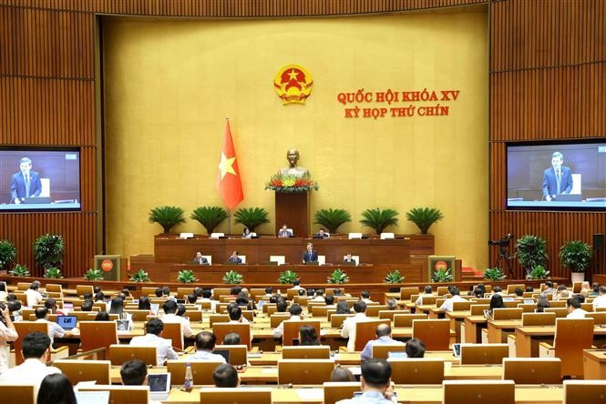 Lors d'une séance de travail de l'AN. Photo : VNA
