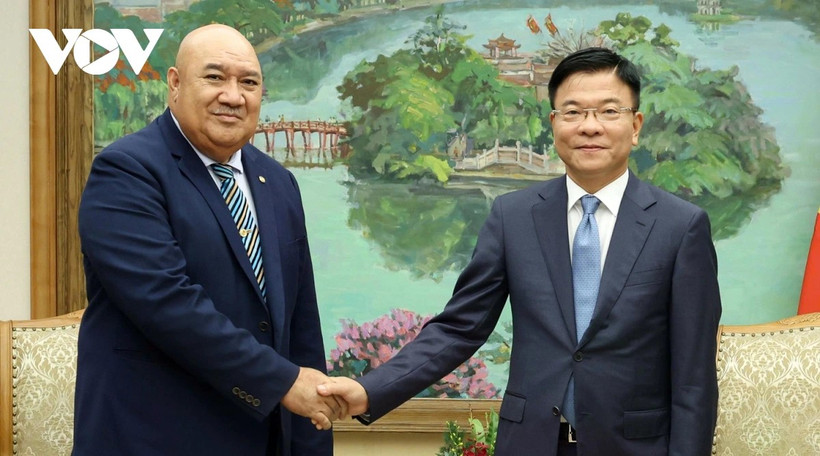 Le vice-Premier ministre Le Thanh Long (droite) et le Dr Saia Ma'u Piukala, directrice de la région Pacifique occidental de l'Organisation mondiale de la Santé. Photo : VNA