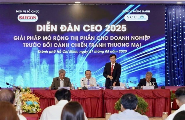 Délégués au Forum des PDG 2025 à Ho Chi Minh-Ville le 21 mai (Photo : VNA)
