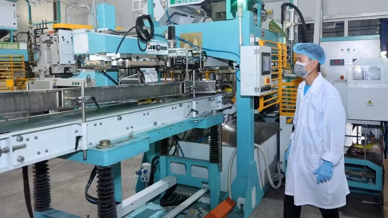Vietnam Rice Company Limited (province de Dong Thap) investit dans une ligne moderne de conditionnement de riz pour l'exportation. Photo : VNA