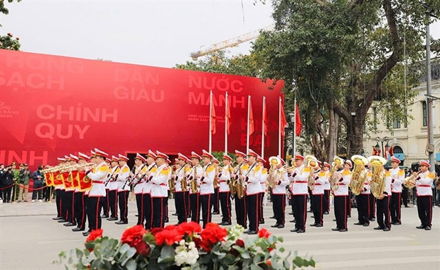 La fanfare de l'Unité de cérémonie de la sécurité publique du Vietnam participera au Festival mondial de musique policière 2025 à Hanoï. Photo hoguomopera.vn