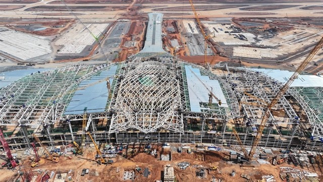 Le chantier de construction de l'aéroport international de Long Thành. Photo : VNA