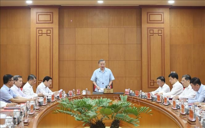 Le SG Tô Lâm dirige une réunion du Comité central sur la lutte anticorruption. Photo : VNA