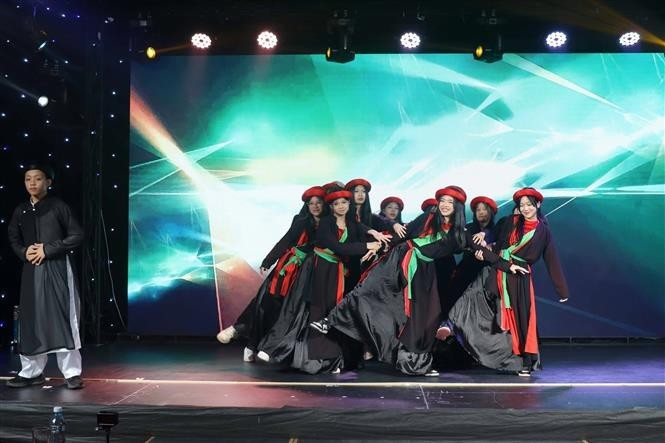 Une performance artistique célébrant l'événement (Photo : VNA)