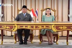 La Première ministre thaïlandaise Paetongtarn Shinawatra et le président indonésien Prabowo Subianto.