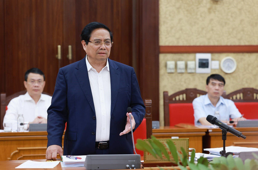 Le Premier ministre Pham Minh Chinh ló de la réunion. Photo : VNA