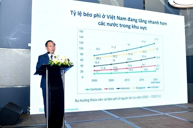 Le professeur associé Nguyen Anh Tuan, directeur du département de chirurgie digestive de l'hôpital militaire central 108, a déclaré que l'obésité est en hausse au Vietnam, dépassant celle des autres pays d'Asie du Sud-Est. (Photo : Novo Nordisk)