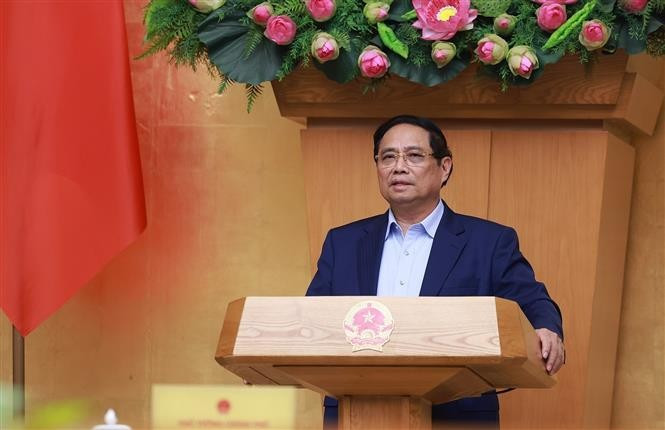 Le Premier ministre Pham Minh Chinh a appelé à des efforts concertés pour atteindre tous les objectifs fixés pour 2025. Photo : VNA