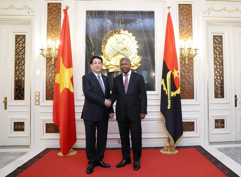 Le président vietnamien Luong Cuong (gauche) et son homologue angolais João Manuel Gonçalves Lourenço. Photo : VNA