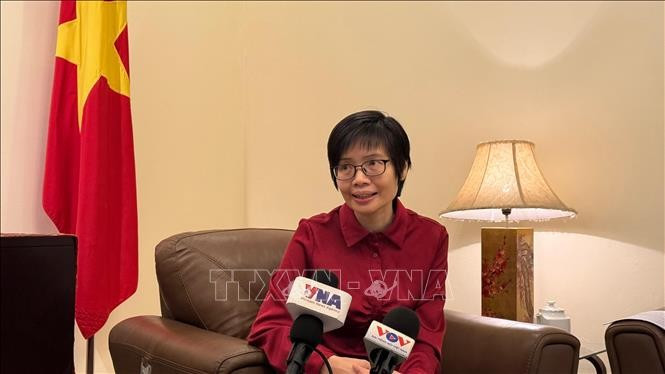 L'ambassadrice Ton Thi Ngoc Huong, cheffe de la délégation permanente de Hanoï auprès de l'ASEAN. Photo : VNA