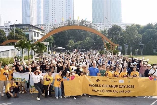 La Journée mondiale du nettoyage 2025, la plus grande campagne d'action citoyenne au monde pour lutter contre les déchets, a débuté à Hanoï le 20 septembre. (Photo : gracieuseté des organisateurs)