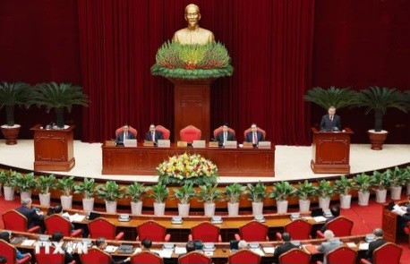 Lors du 11e Plénum du Parti communiste du Vietnam du 13e mandat. Photo : VNA