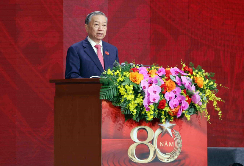 Le Secrétaire général du Comité central du Parti communiste du Vietnam, Tô Lâm a prononcé un discours important. Photo : VA