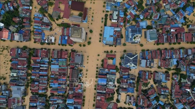 Inondations à Thai Nguyen. Photo : VNA