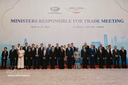 Délégués à la réunion des ministres du Commerce de l'APEC à Jiangsu, en Chine. Photo : VNA