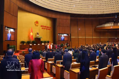La cérémonie d'investiture du président To Lam. Photo : VNA