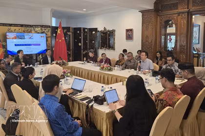 Le colloque sur les cinq années du Partenariat stratégique global Chine-ASEAN. Photo : VNA